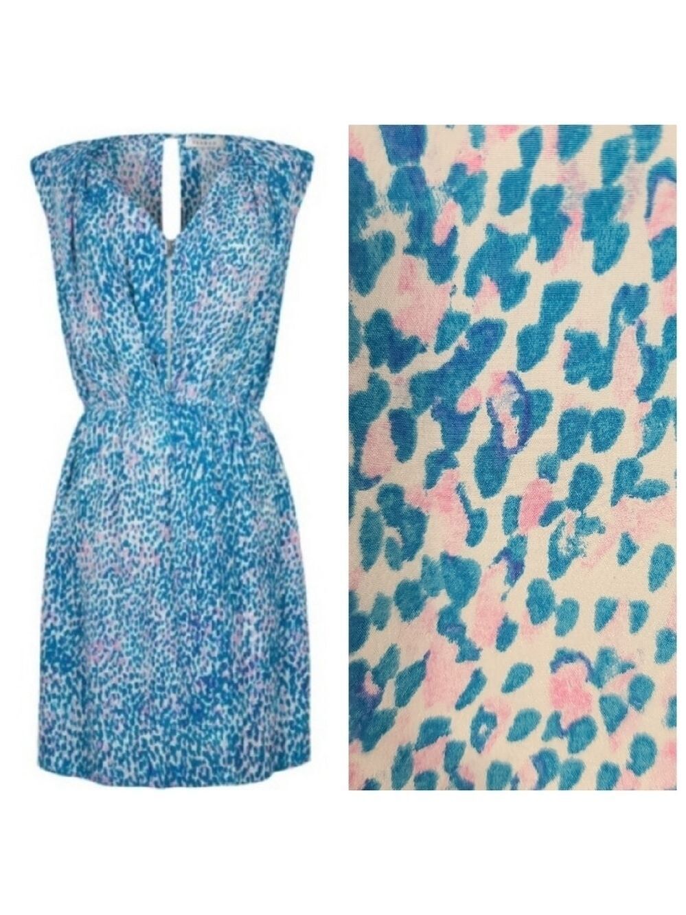 SANDRO S SMALL Rebelle Silk Cheetah Leopard Dress